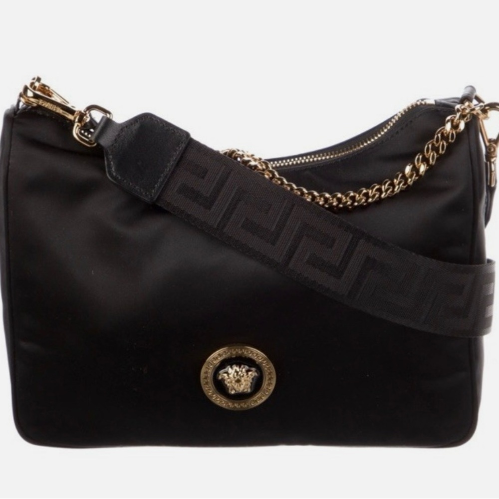 Versace Black and Gold Shoulder Bag